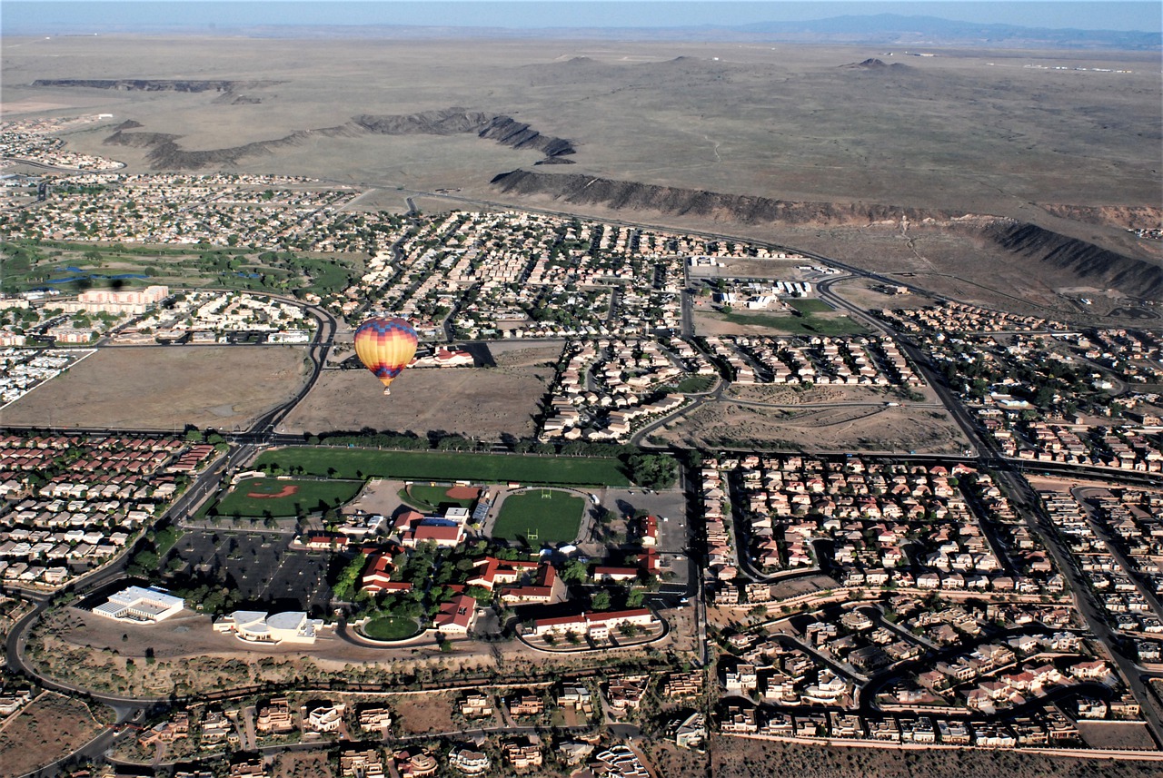 aerial view of Albuquerque, NM